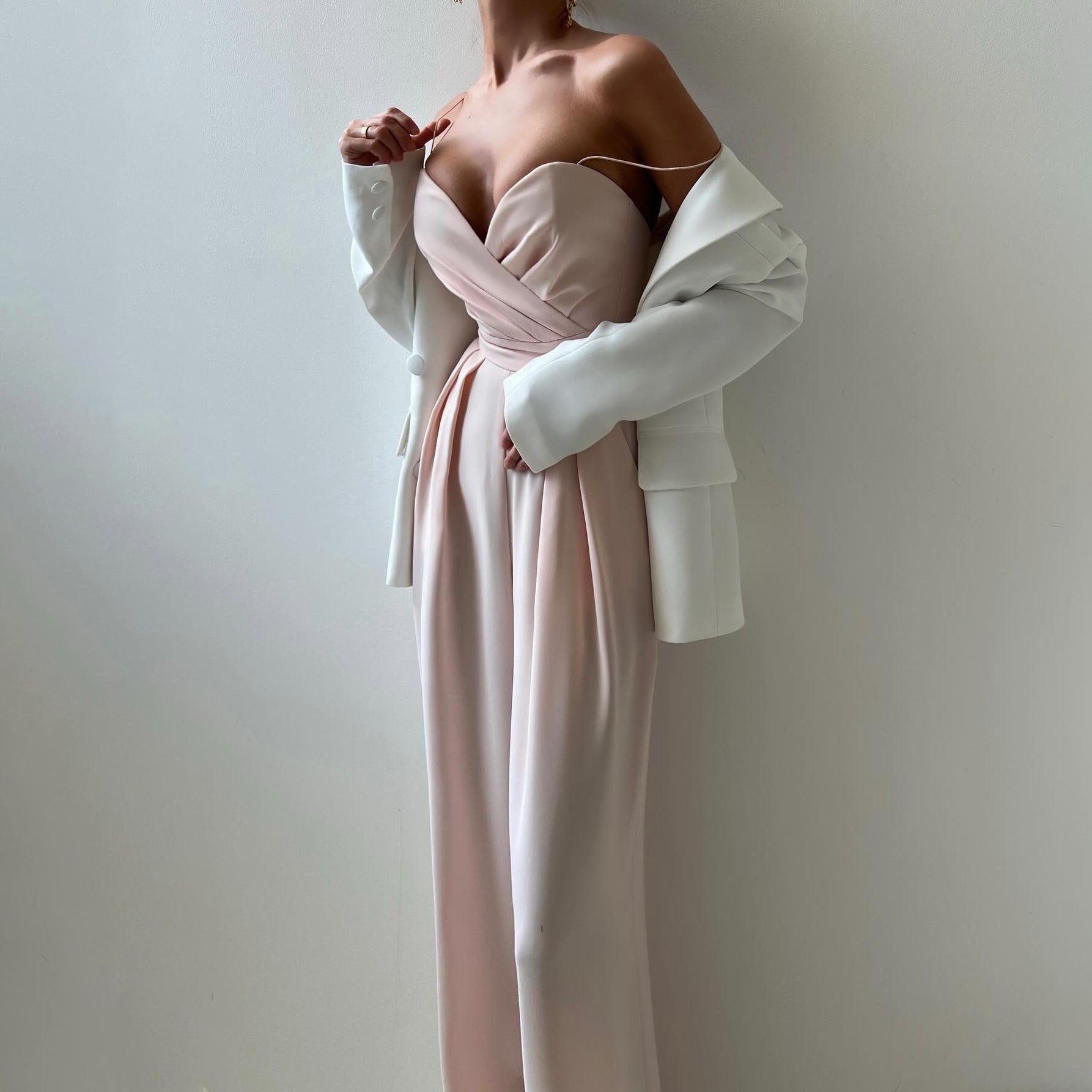 Eleganter Damen Jumpsuit Hochzeits- & Festlich-Style mit Schatzausschnitt und Weiten Beinen für Frühling/Sommer-3