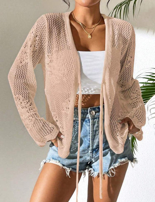 Anna Strickjacke Damen Lang - Offene Strickjacke für Frühling und Herbst, Leichte, Lose Passform, Vielseitig Kombinierbar-1