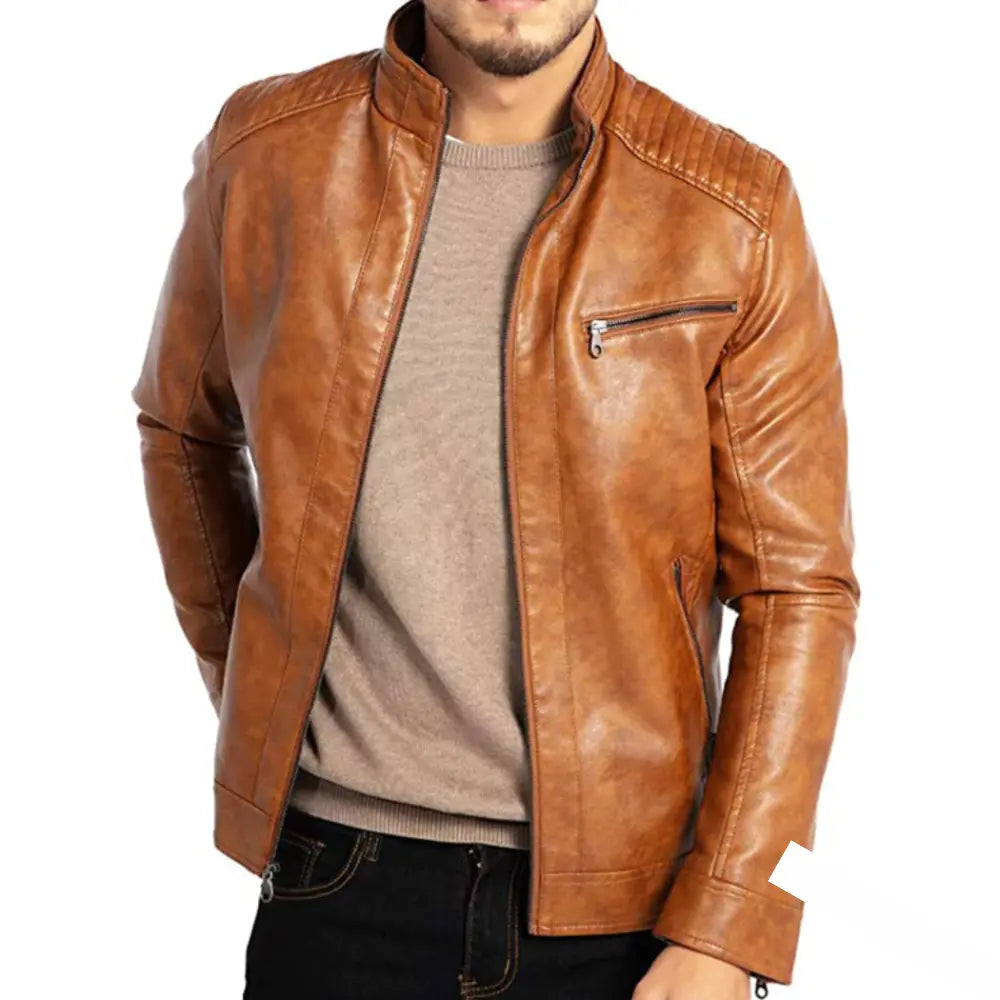 Variant image for Max: Winddichte Herren Lederjacke – Stilvoll, Warm & Zeitlos für Herbst und Winter-1