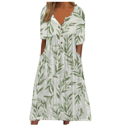 Bezauberndes, bequemes und dehnbares Kleid mit Blumenmuster - ELINE