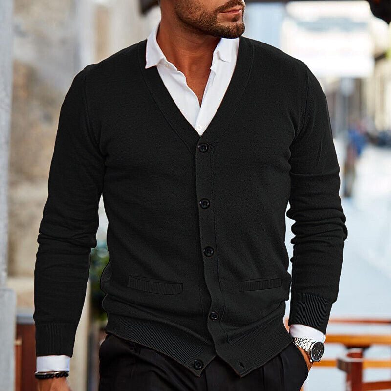 Variant image for Max - Elegante Strickjacke Herren mit V-Ausschnitt und Knöpfen - Bequem und Stilvoll für Jede Gelegenheit-29