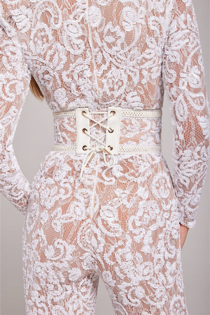 Sophie - Damen Jumpsuit Elegant Festlich Spitze für Hochzeiten und Besondere Anlässe-6