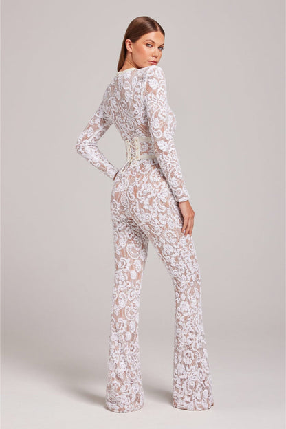Sophie - Damen Jumpsuit Elegant Festlich Spitze für Hochzeiten und Besondere Anlässe-3