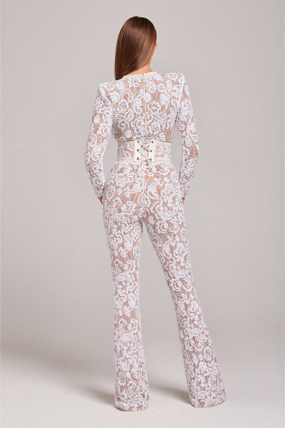 Sophie - Damen Jumpsuit Elegant Festlich Spitze für Hochzeiten und Besondere Anlässe-4