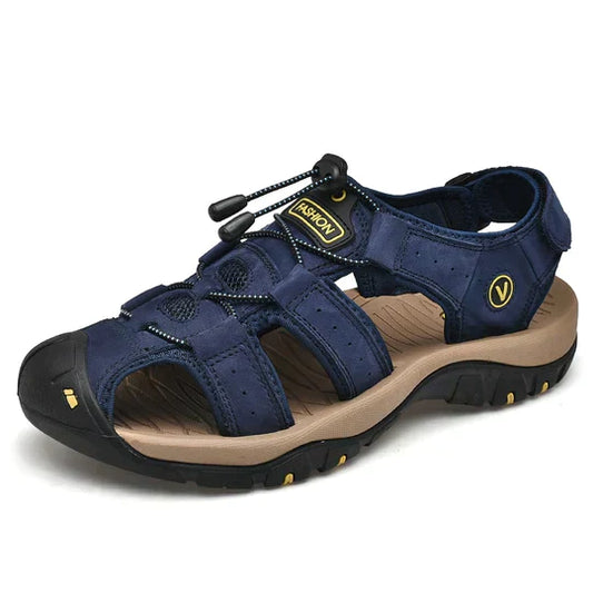 Bogdan | Elegante Herrensandalen Leder mit Fußbett für Komfort und Stil, Atmungsaktiv, Ergonomisch, Größen 40-46-1