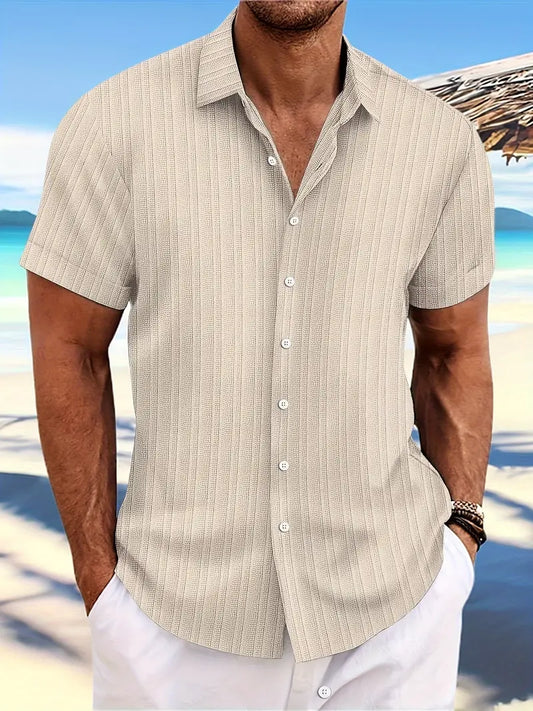 Detlef Herren Sommerhemd Kurzarm - Leichtes, Atmungsaktives Herrenhemd für Lässige Sommerlooks-1