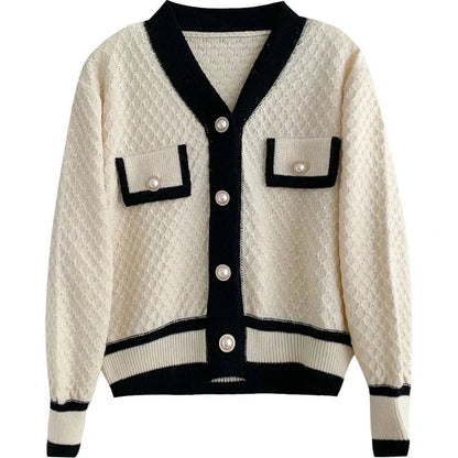 Anna Elegante Langärmelige Strickjacke Damen in Schwarz - Minimalistischer Cardigan für Herbst und Winter-4