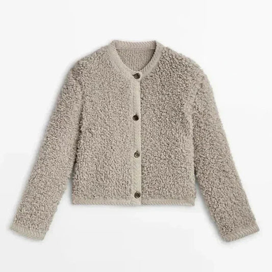 Sophie Strickjacke Damen Lang - Strukturierte Sherpa Cardigan für Herbst und Winter, Gemütlicher Komfort und Stil-1